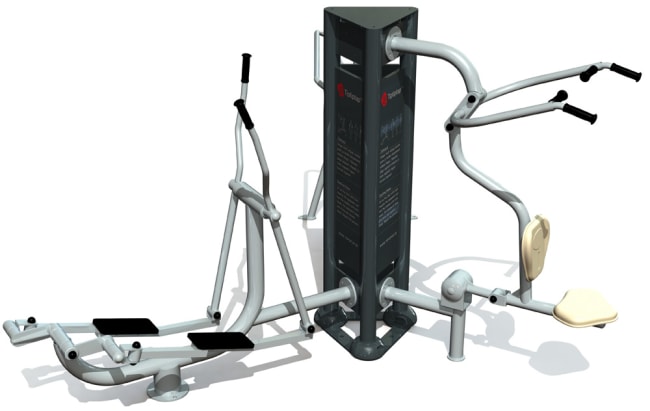 Utendørs fitness apparat 3D sett D