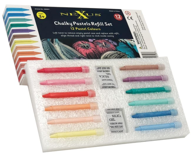 Refill til Nexus Chalky Pastels, 12 farger