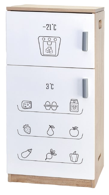 Lekekjøkken m/hvit front, kjøleskap