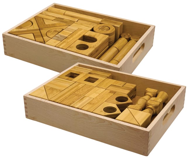 Miljøvennlige byggeklosser i bambus, sett 1 og 2