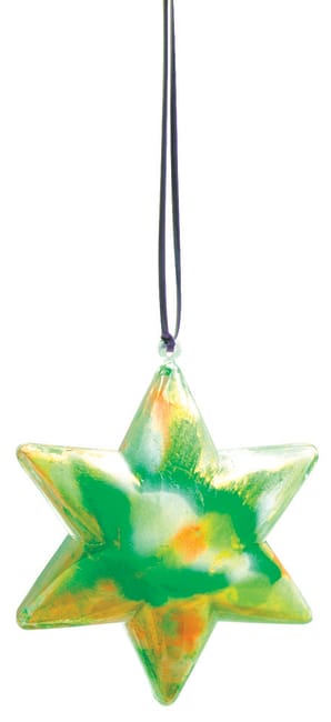 Todelt stjerne i plast 10 cm, 12 stk