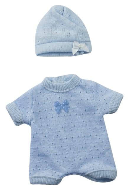 Body med lue, blå til dukke 34 cm