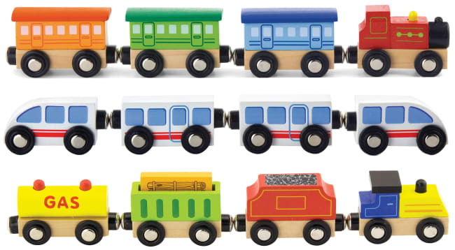 Togsett, 3 stk lokomotiver med vogner