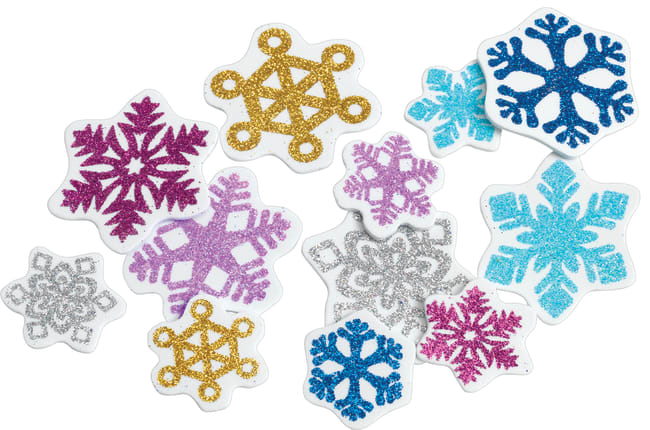 Stickers snøflak ass farger, 300 stk
