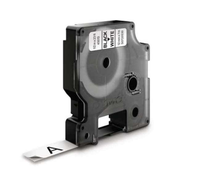 Tape Dymo D1 12mmx7m sort/hvit