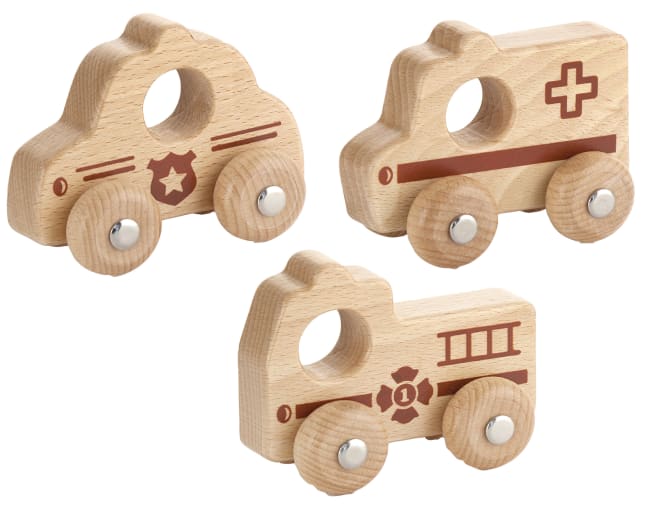 Trebiler i bøk for de minste, 3 stk