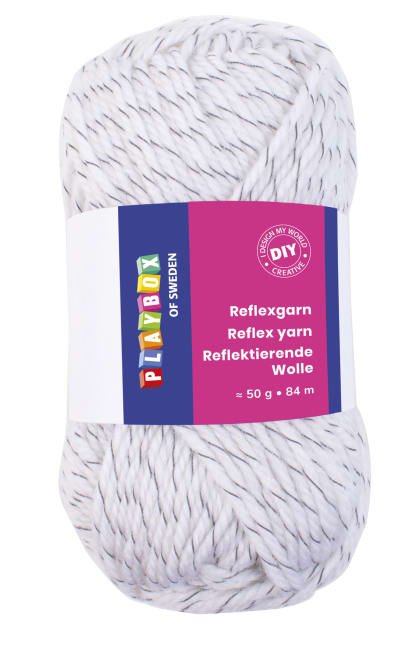 Refleksgarn 50 gr. hvit