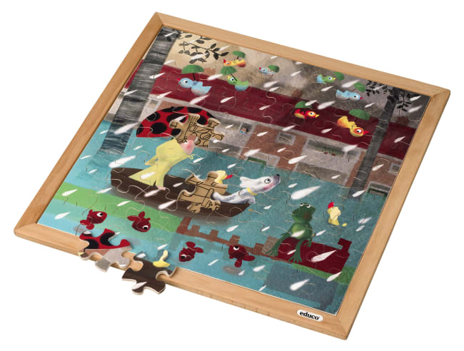 Educo puslespill regnvær, 64 brikker