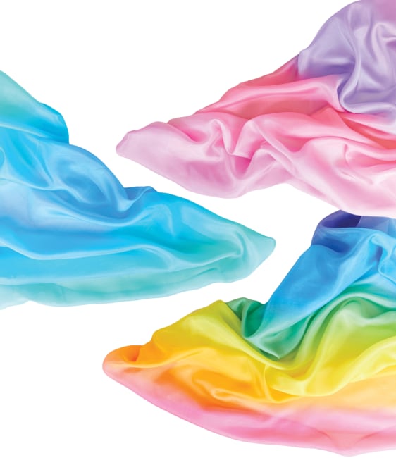 Playsilk medium, sett med 3 stk ass.