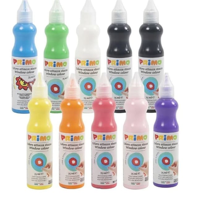 Vindusmaling, 10x75 ml, ass. Farger