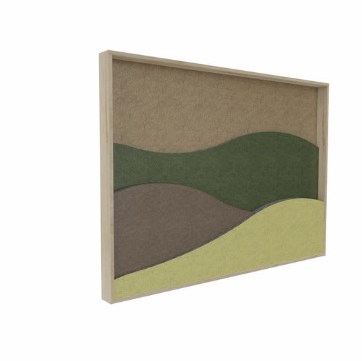 Landscape akustikkbilde med ramme i ask  vår 1024x724x60– dekorativ lyddemping i 3D-design