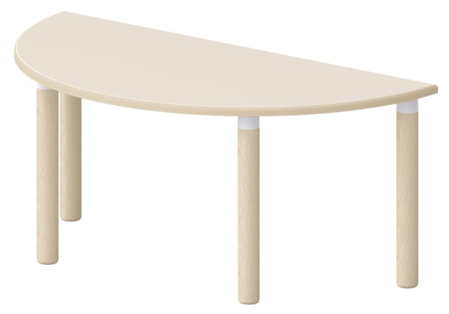 Tavoli halvrundt bord m/ben i tre, 46 cm