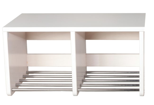 Milas vegghengt garderobebenk, med laminat 2 plasser
