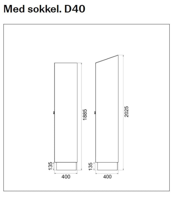 Sokkel 600 Sokkel dybde 400