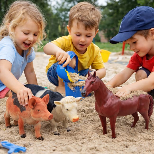 Store lekedyr, bondegårdsdyr, 6 stk ass.