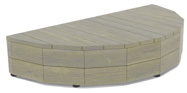 Scenemodul halvsirkel, høyde 23 cm