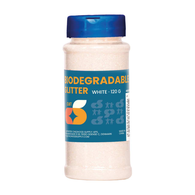 Bioglitter 120 gr. hvit