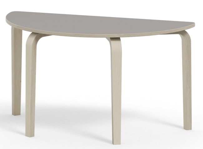 Bord Anna med akustikklaminat Halvrundt 120-60 cm, Hvitpigm