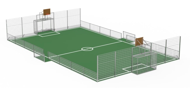Ballarena i galvanisert stål, 13 x 21m