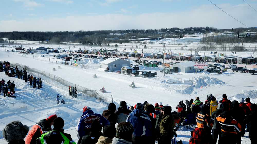 52nd Annual I500 Snowmobile Race Michigan