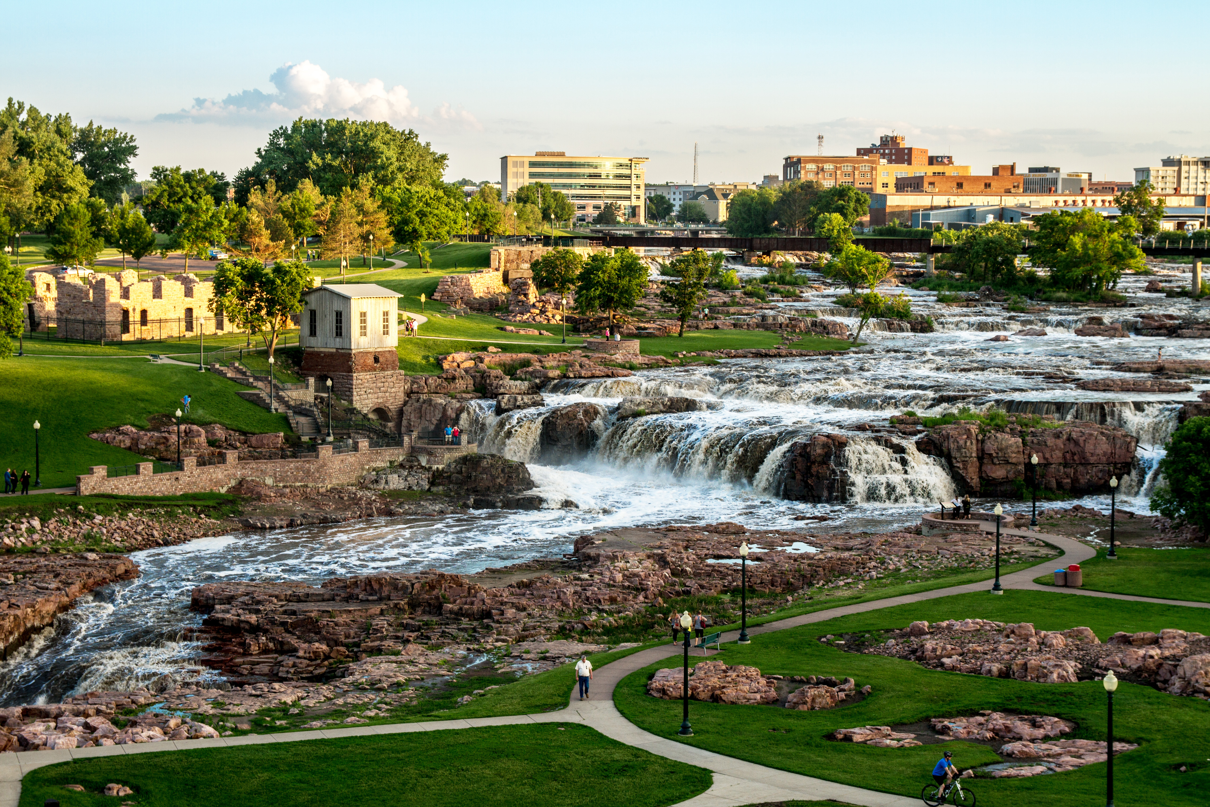 Falls Park and downtown Sioux Falls, South Dakota