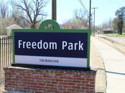 Honoring the contributions of African Americans during the Civil War. The park also explains a section of the Battle of Helena, which took place on July 4, 1863.