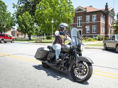 Taking a motorcycle tour from Harrison to Eureka Springs