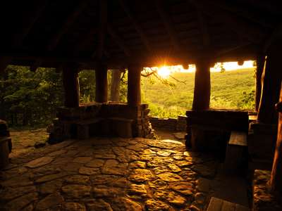 Scenic overlook at sunrise