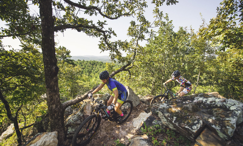Mountain biking the Monument Trails at Pinnacle Mountain State Park