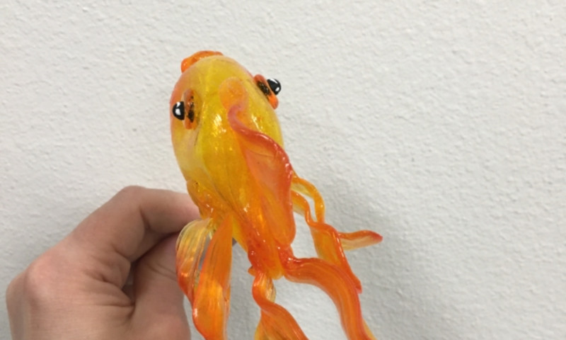 Create an adorable sugar gold fish using techniques from glass blowing.