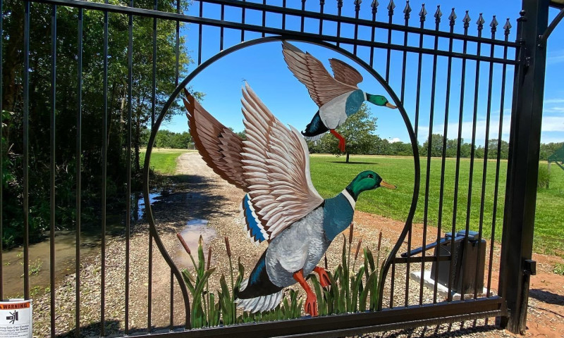 property gate for duck lodge, Grandview Acres Lodge, DeWitt, AR