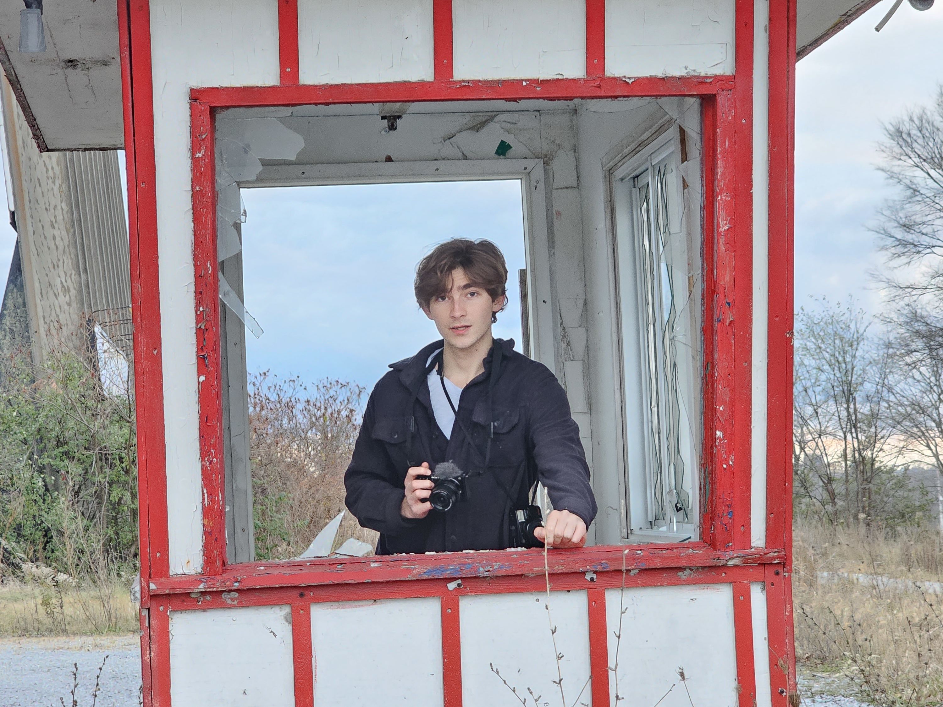 Me at an abandoned drive-in tsheater