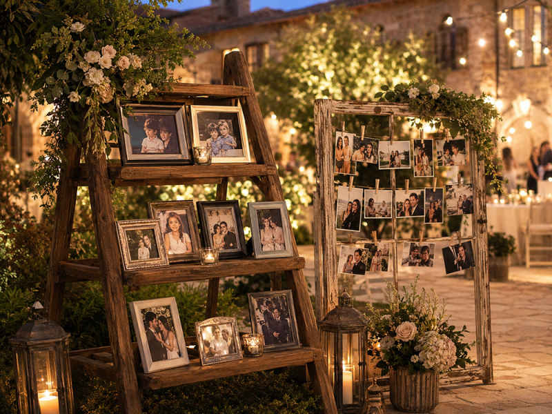 How To Showcase Photos at a Wedding Reception