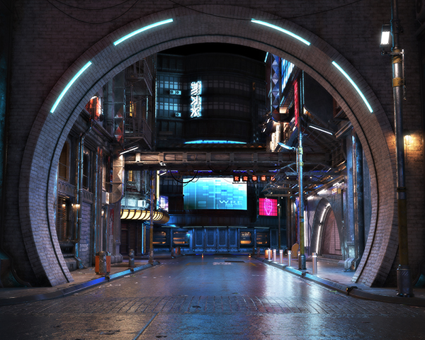 Cinema 4D scene with Redshift render
