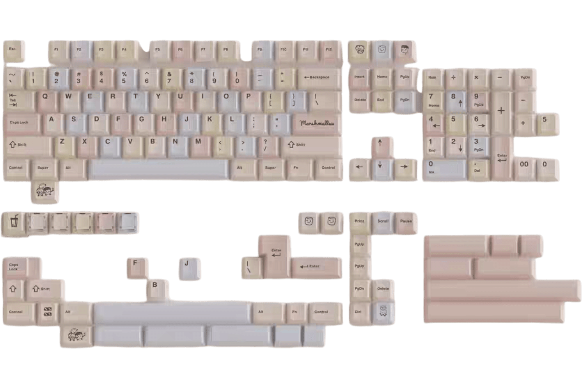 Qwertykeys Marshmallow All-in-One Keycap Kit