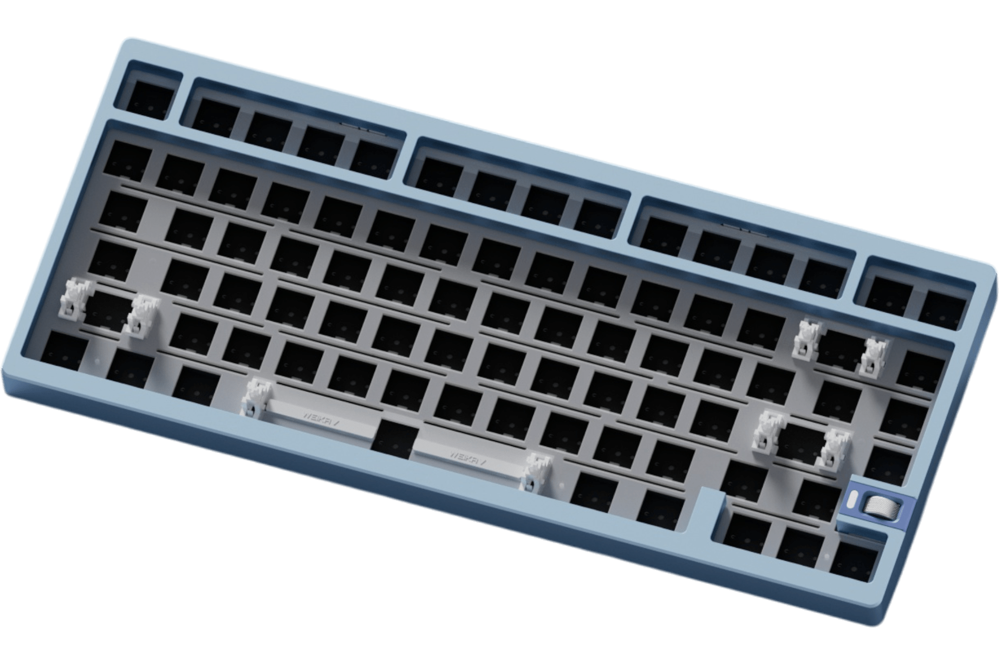 Weikav Nut75 Wireless 75% Barebones - Ice Blue Glass Backplate Keyboard