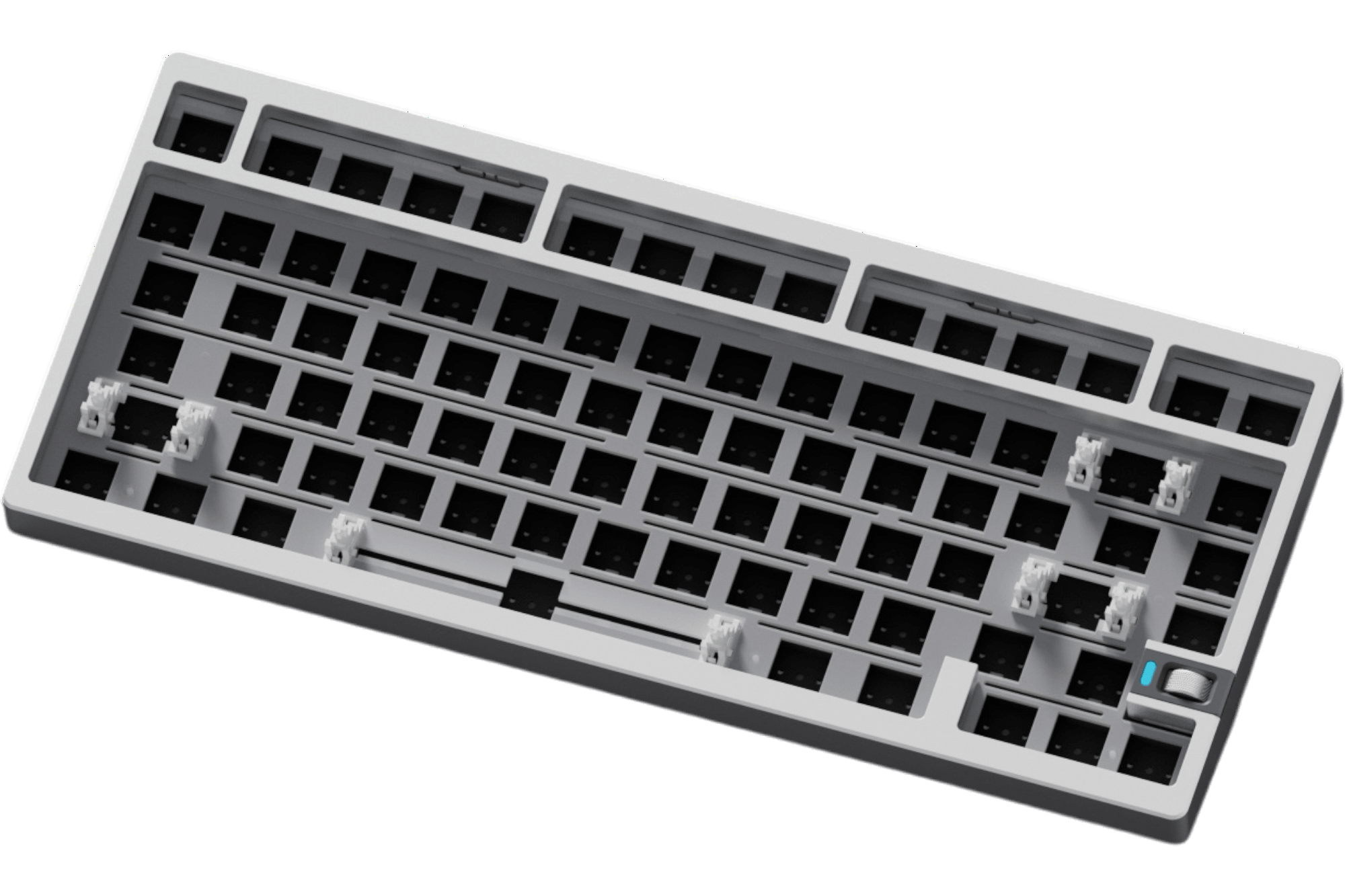 Weikav Nut75 Wireless 75% Barebones - Silver Glass Backplate Keyboard