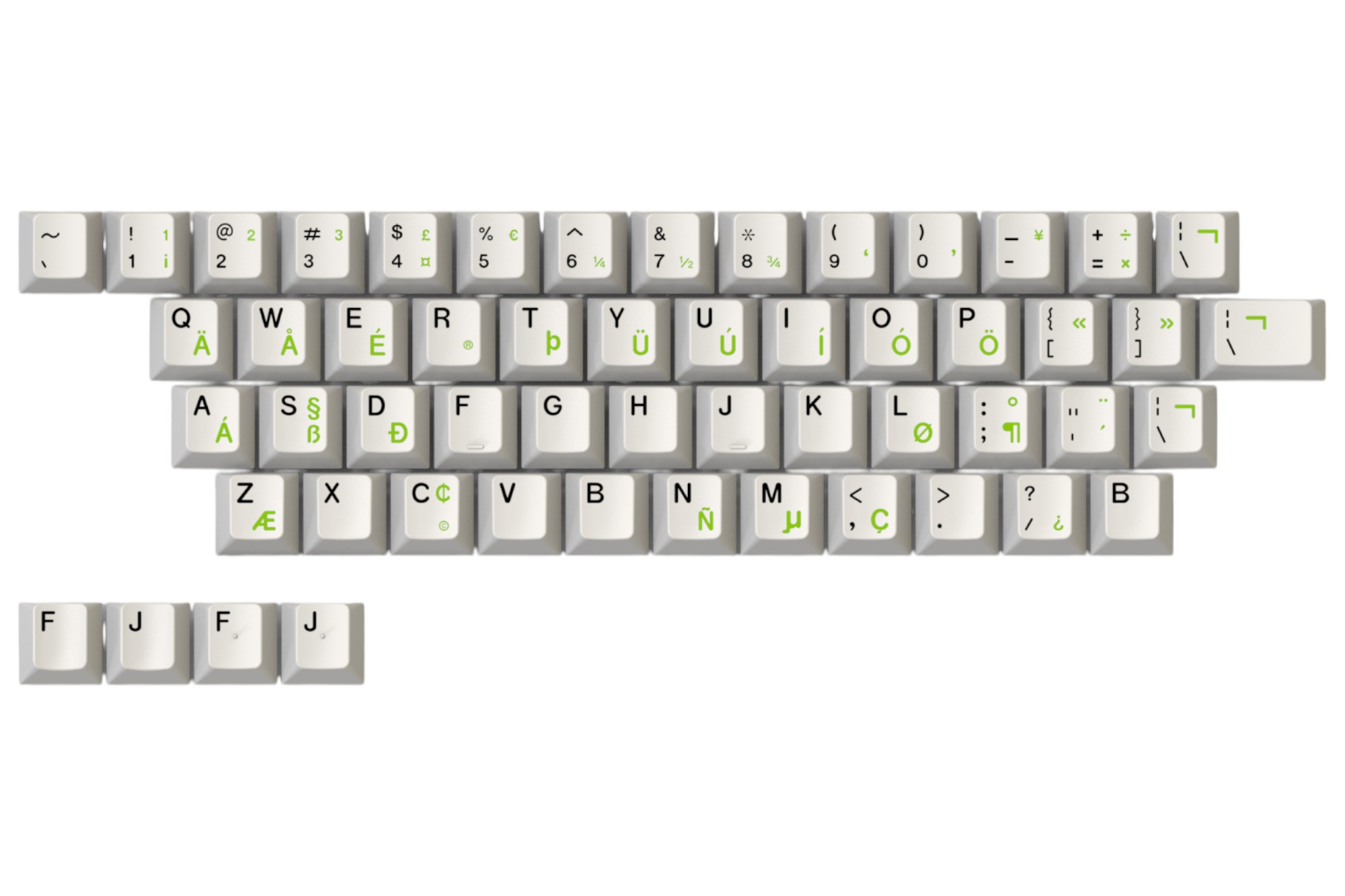 Hammerworks Alphas Irish Green (R6) Keycap Kit · Milktooth