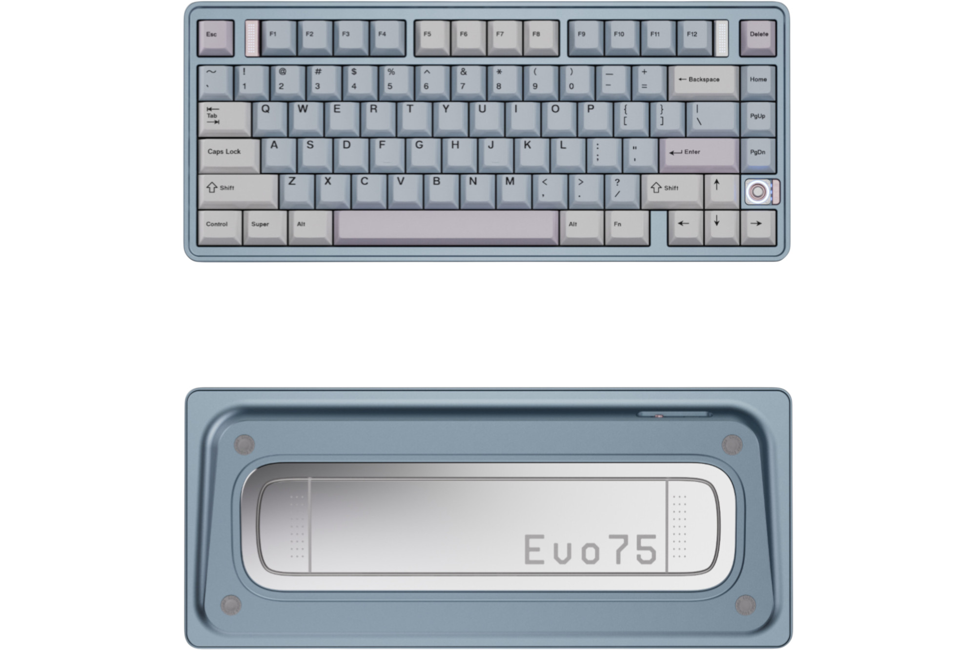 Evoworks Evo75 Aluminum TKL Hotswap Wireless Keyboard - Ice Blue