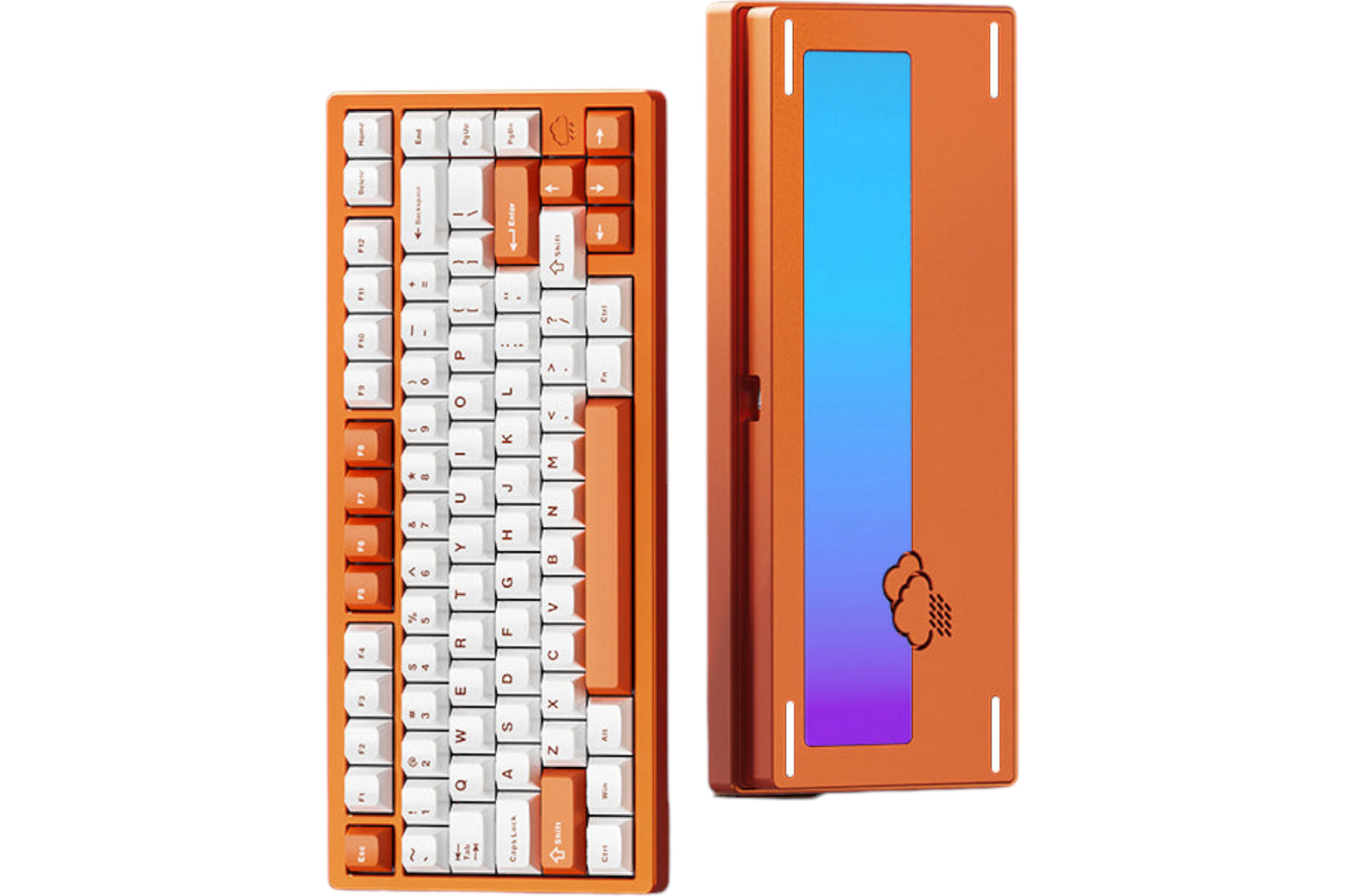 WOBKEY Rainy75 Pro - Orange (Mirror Backplate) Keyboard · Milktooth