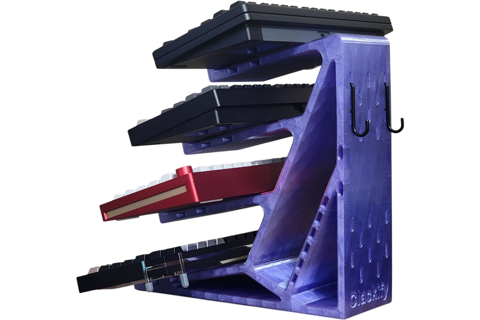 Keyboard Rack Stage Case Clackify Keyboard Stand 4 Tier - Translucent Neon Green · Milktooth