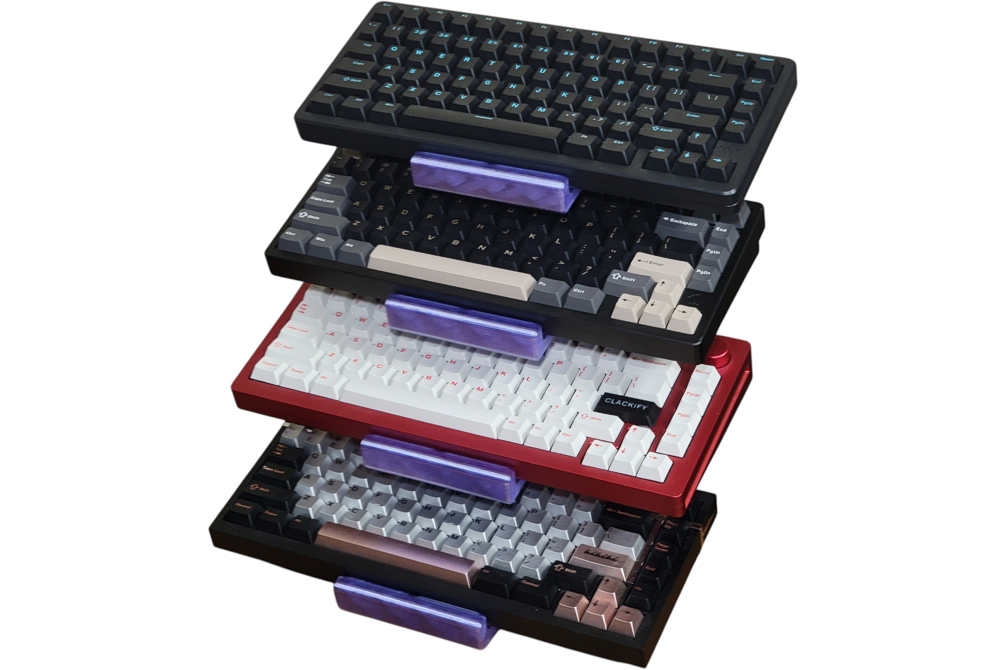 Keyboard Rack Stage Case Clackify Keyboard Stand 4 Tier - White · Milktooth