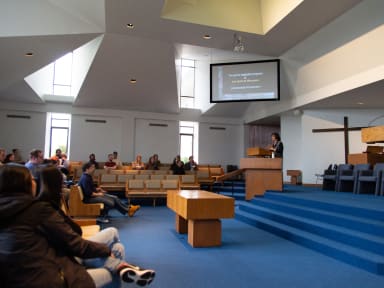 Chapel with students