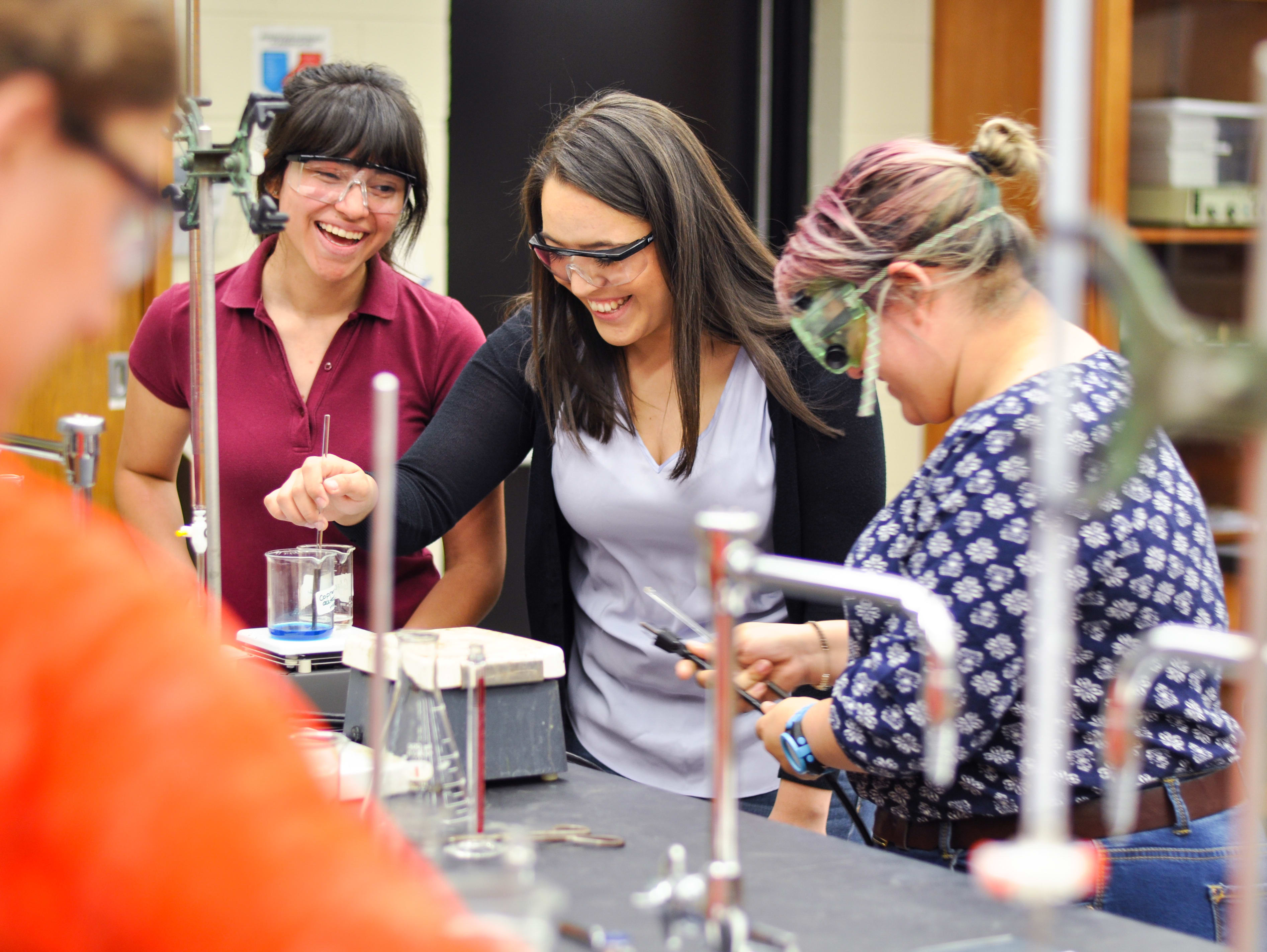 Chemistry students in lab at Milligan University