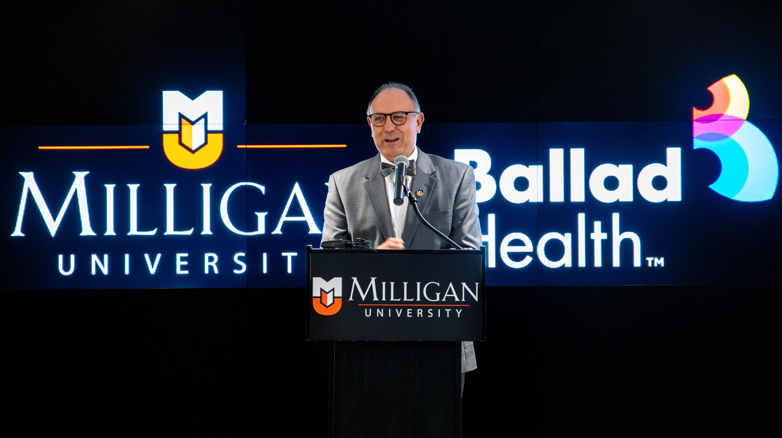 Dr. Greer announces gift from Ballad at press conference