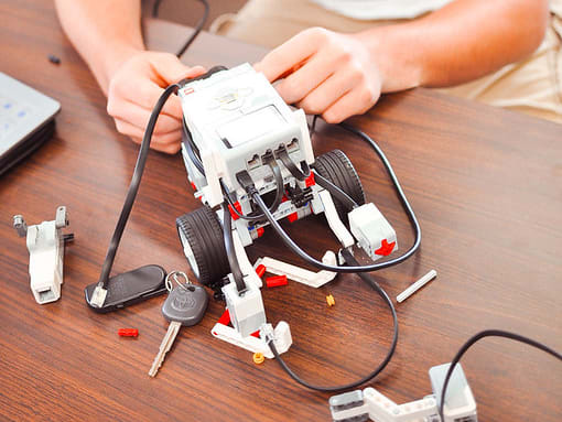 Milligan engineering student working on a project