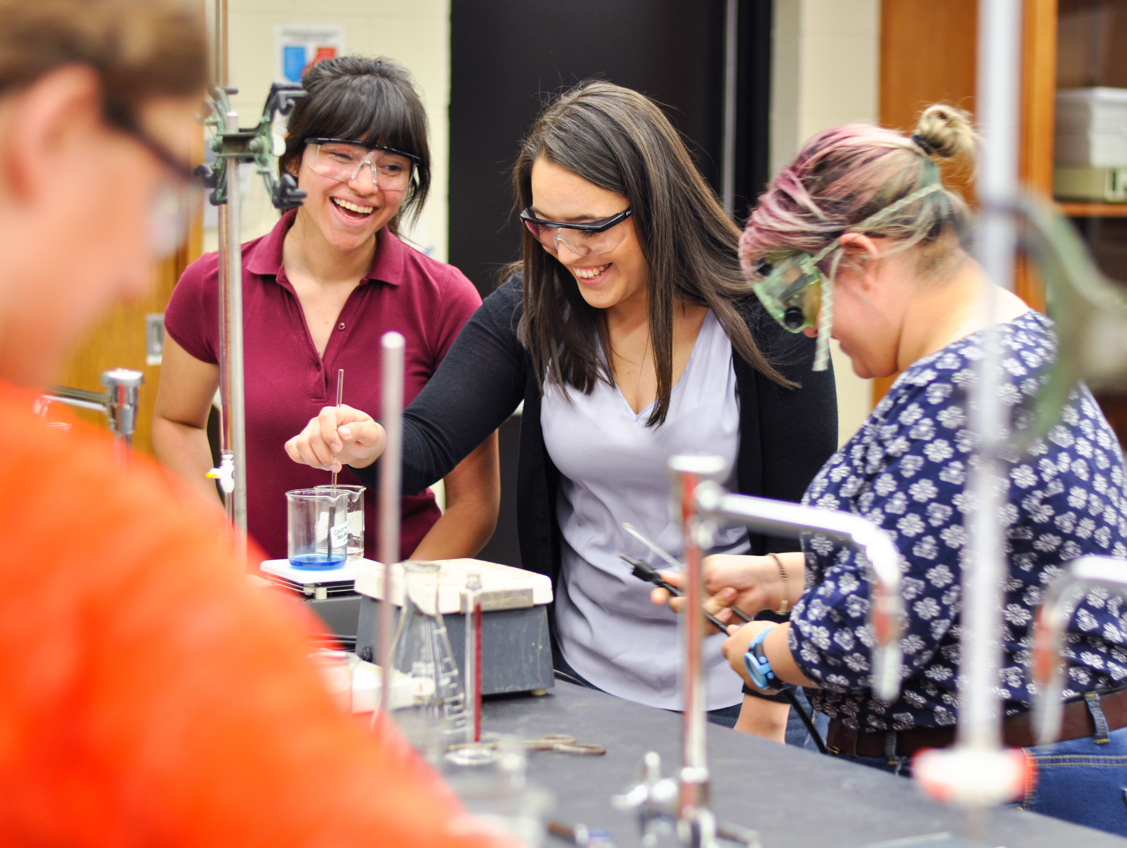 Chemistry students in lab at Milligan University