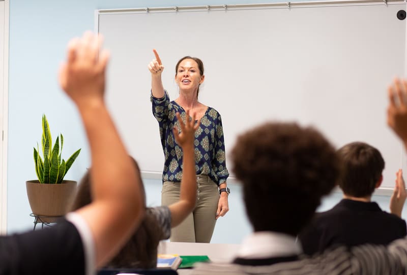 Milligan teacher education professor in class