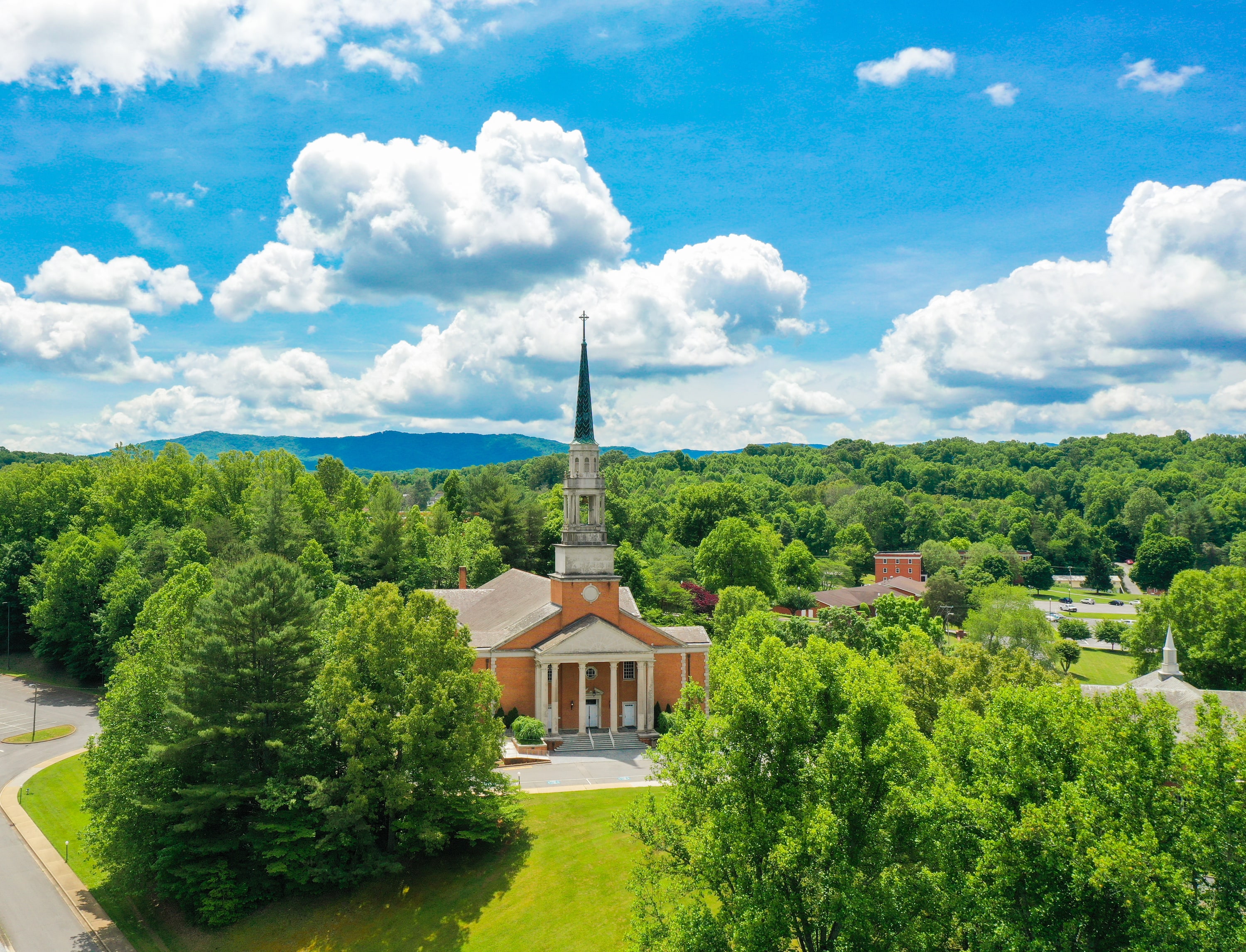 Drone photography of Milligan's Seeger Chapel