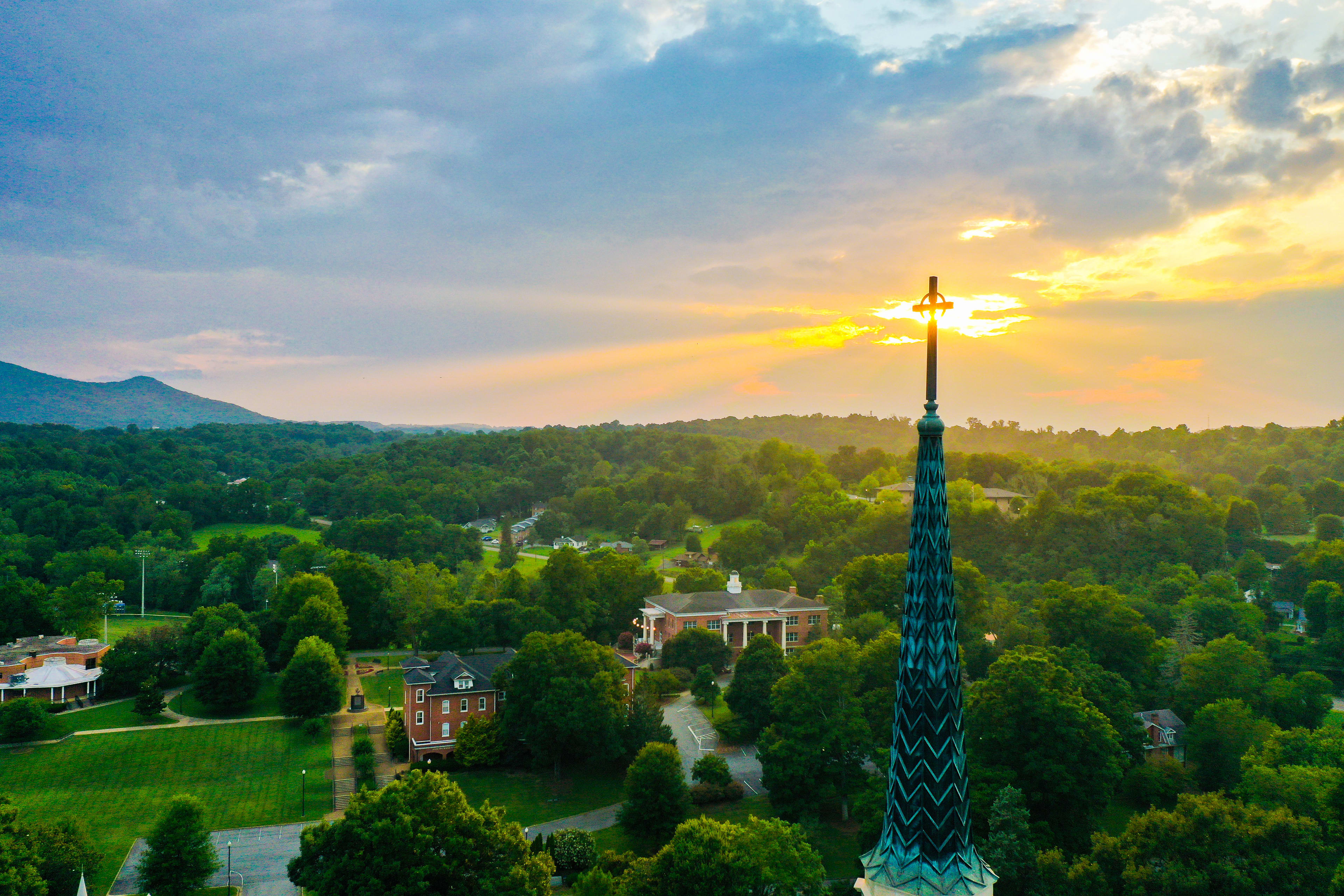 Seeger's Steeple infant of a golden sunset